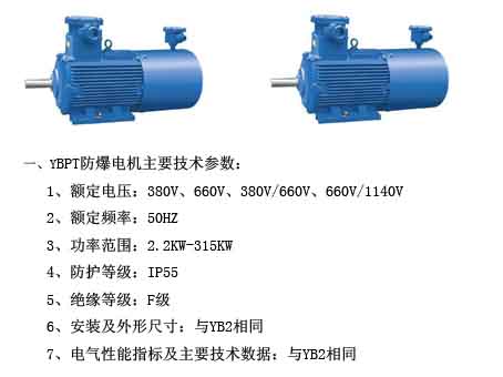 YBPT變頻防爆電機主要技術(shù)參數(shù)，如圖所示